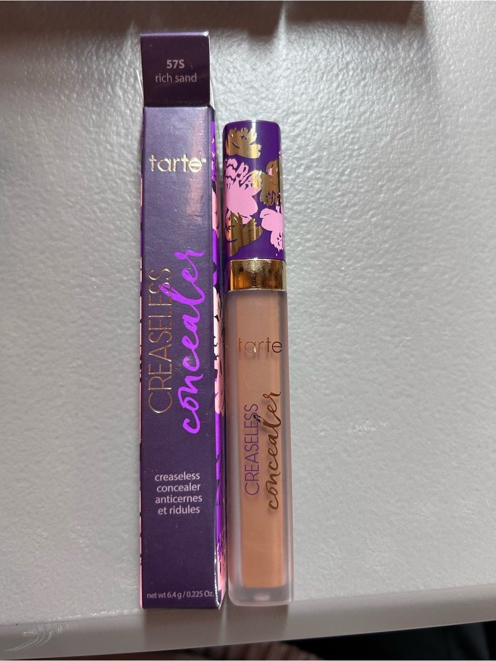 tarte Creaseless Concealer - Purple & Pink Cap, Rich Sand Shade